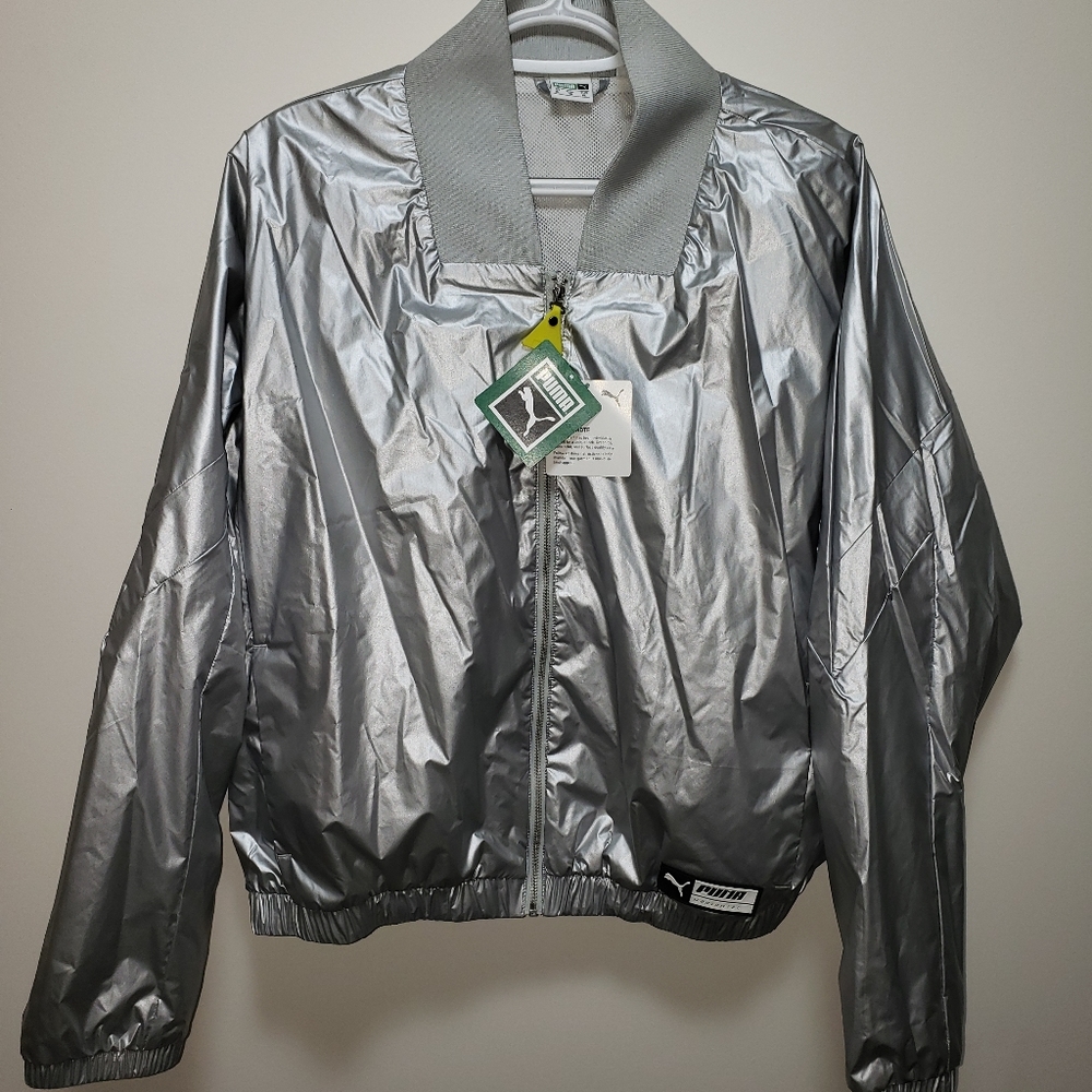 Puma Woman's Silver Sweat Workout Jacket S-XL NWT